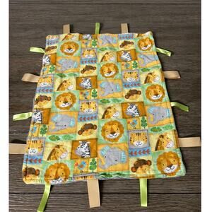 Handmade Jungle & Minky Dot Lovey with‎ Raibbon Tags